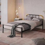 天壇家具鐵藝床單人床簡約床架金屬輕奢鐵床雙人床鐵架床