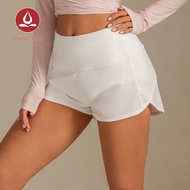 Moving Peach Women S Sports Shorts Quick Dry Zippered Pocket High Waist Running Fitness Marathon APR