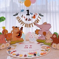Baby First Birthday Decoration Background Wall Catch Week Scene Photo Props Atmosphere Decoration kt
