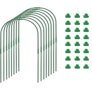 Greenhouse Hoops Grow Tunnel,Rust Proof Plastic Coated Steel Support Frame Greenhouse Hoops for Rais