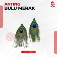 FUR EARRING ACCESSORIES COSTUME EARRING ACCESSORIES UNIQUE PEACOCK FEATHER EARRINGS