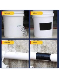 1捲黑色防水膠帶，適用於修補漏水的塑料盆、桶、排水管、溫室、充氣床墊和魚缸。