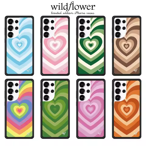Wildflower ins Latte Love Phone Case For Samsung Galaxy S26 S25 S24 Ultra WF fashion Retro Rainbowy 