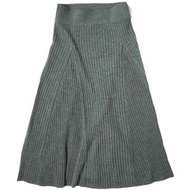 POLO RALPH LAUREN 羅紋美利奴羊毛半身裙，XS碼，灰色，針織，原價：¥49,500。 [二手][POLO RALPH LAUREN]