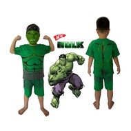 New Hulk Superhero Costume Children's Clothes Suit Short Bonus Mask Age 2-10 Years