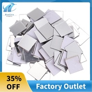 100 Piece Mirror Tile Wall Sticker 3D Decal Room Decor Stick (Silver)