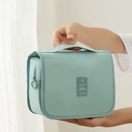 全城熱賣 - 掛鉤式便攜化妝包 (藍色)｜乾濕分離 可折疊 旅行收納包｜防水洗漱包 旅行用品收納袋