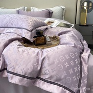 【In stock】European Luxury Jacquard Cotton 1600TC 4IN1 Bedsheet Set Bedsheet Set Soft Quilt Cover Pillow Case Bedsheet King Queen Single Bed Cadar Patchwork Wedding Bedding -04 3NXE