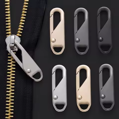 Zipper Slider Pull Tab Replacement Zipper Repair Kit Metal Zipper Extender Handle Fixer for Jackets 