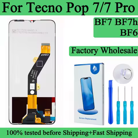 BF6 BF7 BF7h 100% Tested Premium Lcd For Tecno Pop 7 Display Touch Screen Digitizer Panel Assembly F