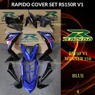 RAPIDO COVER SET RS150R/RS150 V1 WINNER 150 (8) BLUE (STICKER TANAM/AIRBRUSH) COVERSET