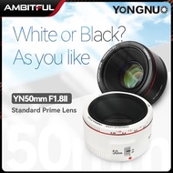 YONGNUO เลนส์ขนาดเล็กโฟกัสอัตโนมัติรูรับแสงขนาดใหญ่ YN50mm F1.8 II พร้อมเอฟเฟกต์โบเก้สุดๆสำหรับ Canon EOS 70D 5D3 600D กล้อง DSLR