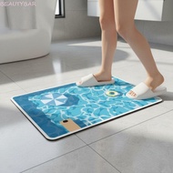 BEAUTYBAR8 Entrance Door Mat, Quick-drying Water-absorbing Cartoon Pool Pattern Bathmat, Trendy Scra
