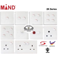 MIND 13AMP 1GANG 2GANG 3GANG ROUND SWITCHES SIRIM/JKR APPROVED