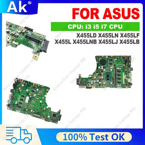 X455LD W/ i3 i5 i7 CPU Laptop Motherboard For ASUS X455L X455LF X455LJ X455LD A455L F454L X455LA X45
