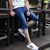 MATA Korean men's denim shorts, men's pants, denim cut pants, 7-point pants, cell