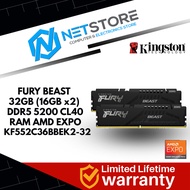KINGSTON FURY BEAST 32GB (2x16GB) DDR5 5200 CL40 RAM AMD EXPO - KF552C36BBEK2-32