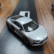 Out of Print Qihui KF 1: 18 Audi R8 V10 Plus Silver Alloy Car Model, with Engine Compartment, Trunk,
