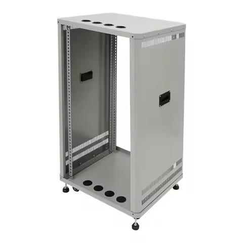 Rolling DJ Mixer Stand 22U 300lbs, Stereo & Server Rack with 4 Wheels & Leveling Feet, Open Frame fo