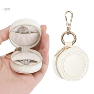 CH* Elegant Plush Jewelry Organizers Keychain Compact Ring Earring Necklace Box