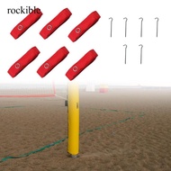 rockible Beach Volleyball Lines Portable Court Marker Kit Red 800cm Nylon Boundary Rope with Anchors