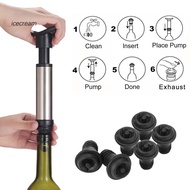 ICH-Red Wine Saver Fresh Preserver Vacuum Air Pump with 6 Silicone Bottle Stoppers