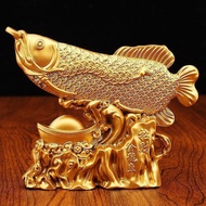 [mfnpqcn] Feng Shui Wealth Arowana Fish Statue,Sculpture,Sturdy Ornament,Decoration,Fish