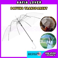 Payung Transparent Auto Umbrella Trendy Clear & Light Handle 8 Rib Umbrella Payung Hujan
