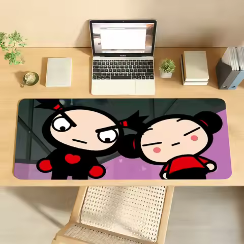 Cute Garu Pucca Mouse Pad Non-slip Locking Edge DeskMat PC Laptop Accessories Rubber Office Keyboard