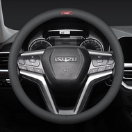 ปลอกพวงมาลัยรถยนต์สำหรับ Isuzu DMax Panther MUX Trooper 2024หนังดูดซับเหงื่อฝาครอบพวงมาลัย38ซม. อุปก