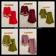 Baju kurung manik moden kain cotton lembut/baju raya/baju kurung kanak kanak