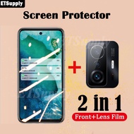 2 Pcs Xiaomi MI 11T Pro Screen Protector Tempered Glass Film + Lens Camera Protector Film