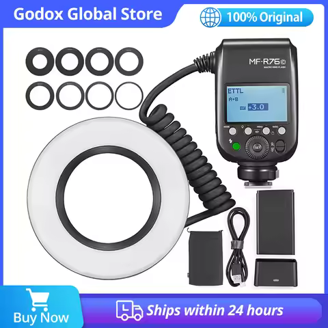 Godox MF-R76C MF-R76N MF-R76S TTL HSS 2.4G Wireless Macro LED Ring Light Speedlite Flash Light for C