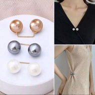 TNG Brooch Pearl Looper Fashion Double-Headed Waist Pin Pants Buckle Cardigan Pin