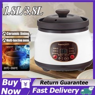 【Ready Stock】1.8/3.8L Smart Electric Stew Pot / Ceramic Soup Pot / Household Plug-in Multi-function 