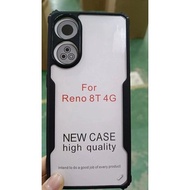 CASING OPPO RENO 8T 4G 5G SILIKON BENING CLEAR FREE RING MOTIF HITAM TALI LANYARD SOFT CASE HANDPHONE