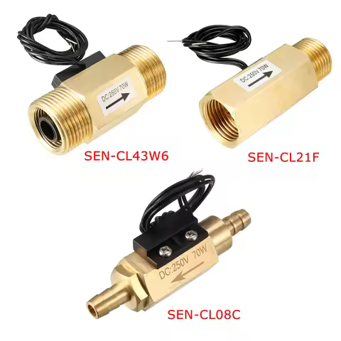 1PCS DC250V 70W Water Flow Sensor G1/2 or G3/4 Hall Effect Liquid Sensor Switch Meter 2.5-30L/min 1.