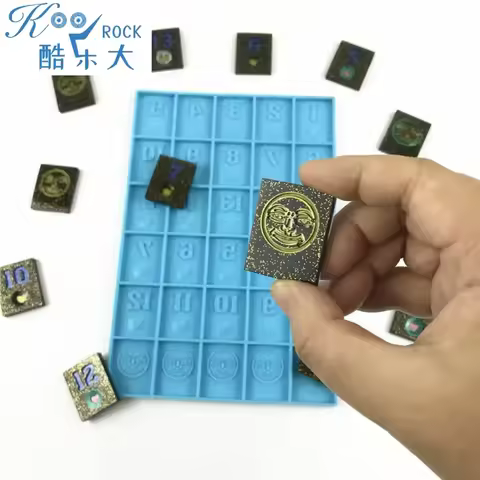 Israel Mahjong Silicone Mold, Mirror Face Domino Tile Resin Mold, Jewish DIY Handwork Drop Glue art 