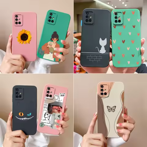 For Samsung Galaxy A71 4G A72 A73 5G Coque Heart Picture Soft Silicone Liquid Case Shockproof Funda 