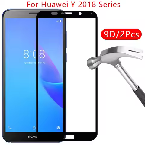 9d protective tempered glass for huawei y5 lite y6 y7 prime pro y9 2018 screen protector on huawe hu