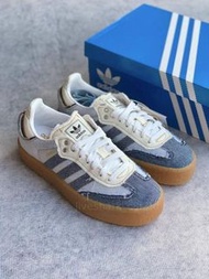 全新 atmos x adidas Originals Samba 白藍 板鞋 男女通用