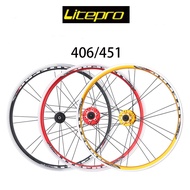 Litepro Whell M100 Wheel Set aero 120 Sound Folding Bicycle Wheel 406/451 Bicycle Wheel Set Bicycle Hub 5 Bearing