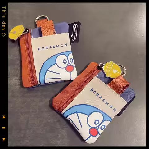 Doraemon peripherals Cute Doraemon card holder ID card protective cover cartoon key bag storage ladi