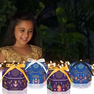 12pcsDeepavali Hex Candy Cookies Box Wrapping Diwali Gift Box Deepavali Festival Party Gift