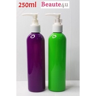 250ml Empty PET Bottle with Pump Dispenser For Cleansing, Sanitizers