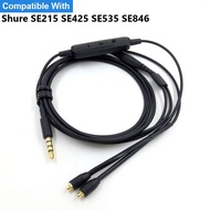 3.5mm to MMCX For Shure SE215 SE425 SE535 SE846 Headphone Upgrade Cable with Microphone Control 1.2m