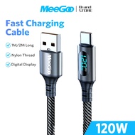 MeeGoo 120W & 6A Nylon Braided Fast Charging Cable Digital Display Of Charging Power For Xiaomi Huaw
