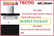 TECNO HOOD AND HOB FOR BUNDLE PACKAGE ( KD 3088 &amp; TIH 280D ) / FREE EXPRESS DELIVERY