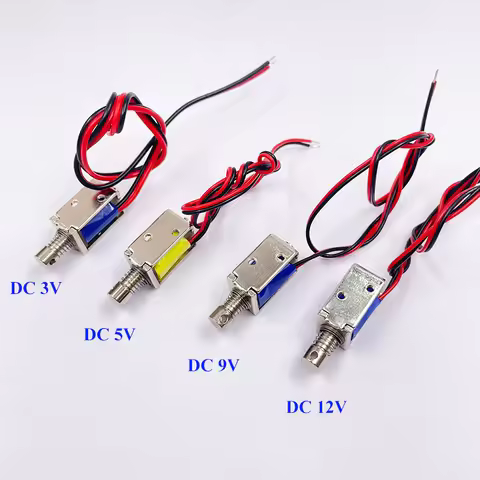 DC 3V/ 6V/ 9V/ 12V Mini Push-Pull Square Solenoid Through Type Electromagnet 4mm Stroke