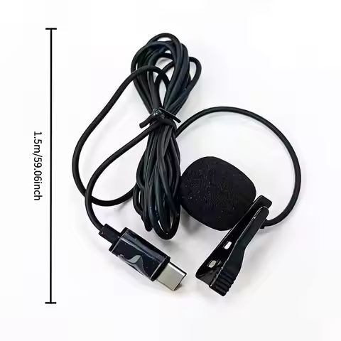 USB-C Lavalier Microphone Plug and Play Phone K Song Condenser Mic, Lossless Sound Recording for Muk